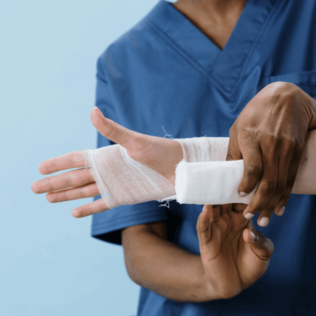 Doctor examining Bone Injury